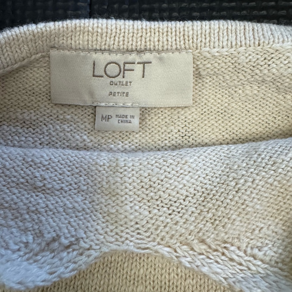 LOFT Cream Ruffled Flutter Sleeve Tank Top - Picture 3 of 6